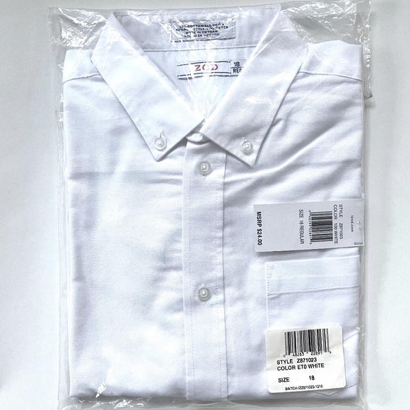 IZOD White Oxford Button Down Shirt Boy's 18 Regular - Picture 1 of 5